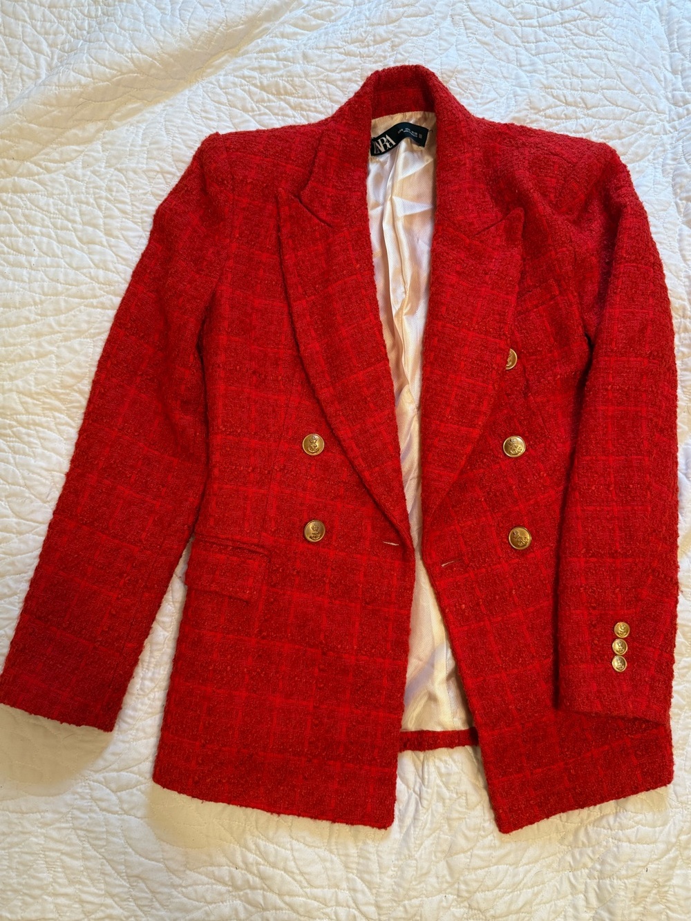 Zara Red Blazer Jacket